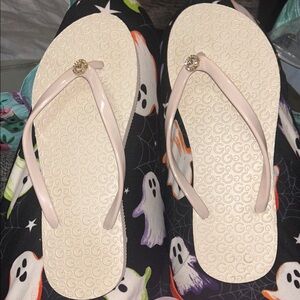 Guess Cream Flip Flops with Crystal Detail